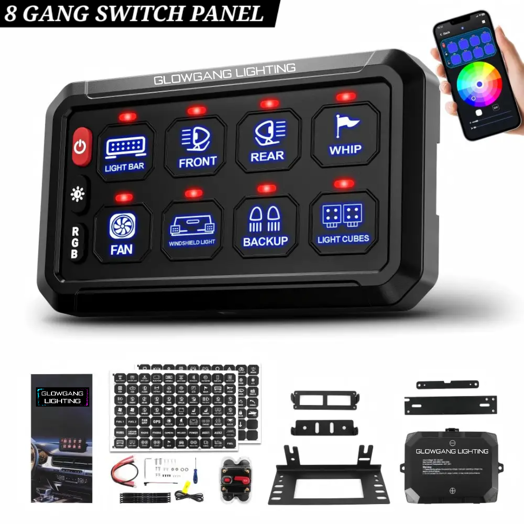 UNIVERSAL 8 GANG BLUETOOTH RGB AUXILIARY SWITCH PANEL