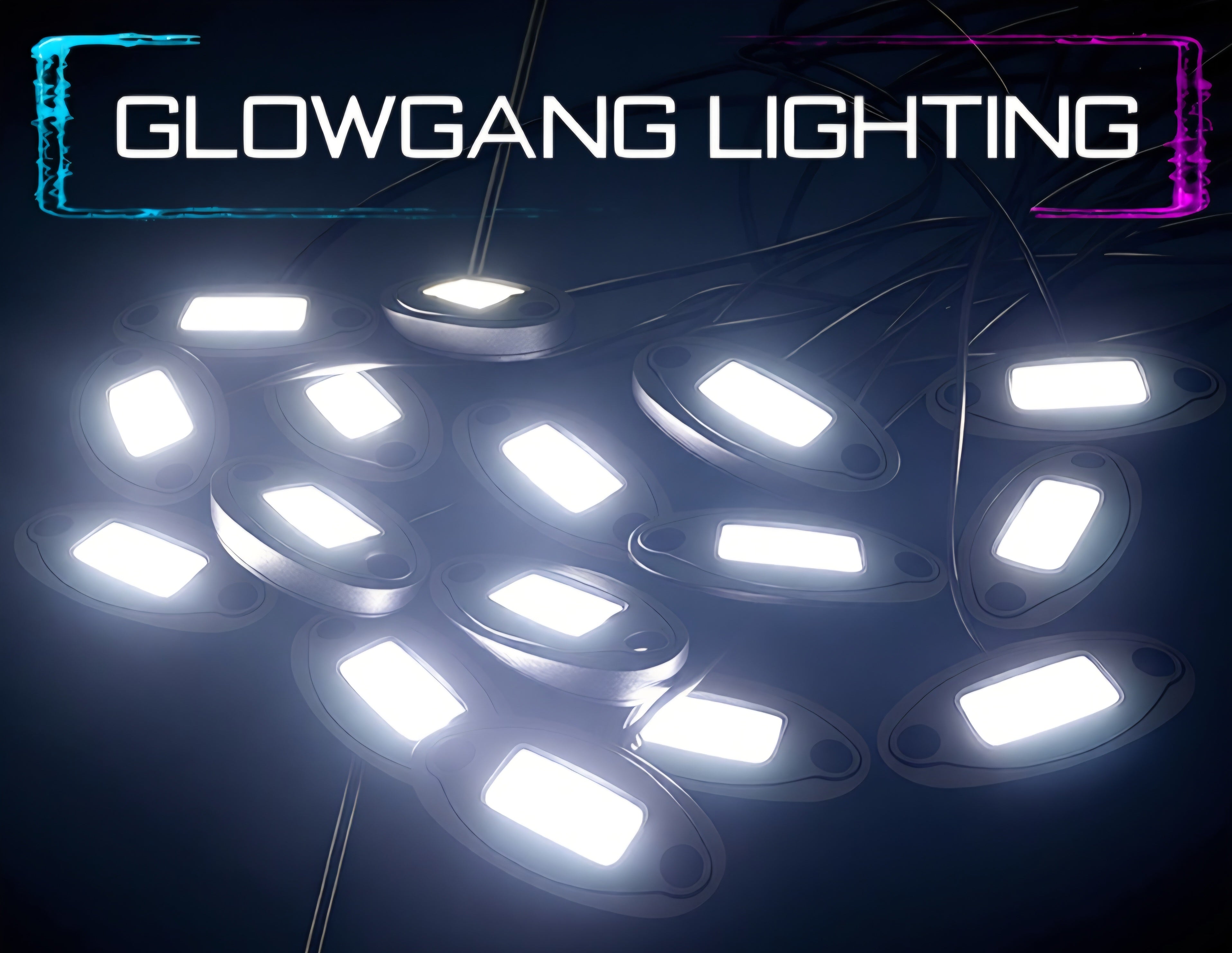 GLOWGANG 48 LED HIGH INTENSITY PURE WHITE ROCK LIGHT KIT