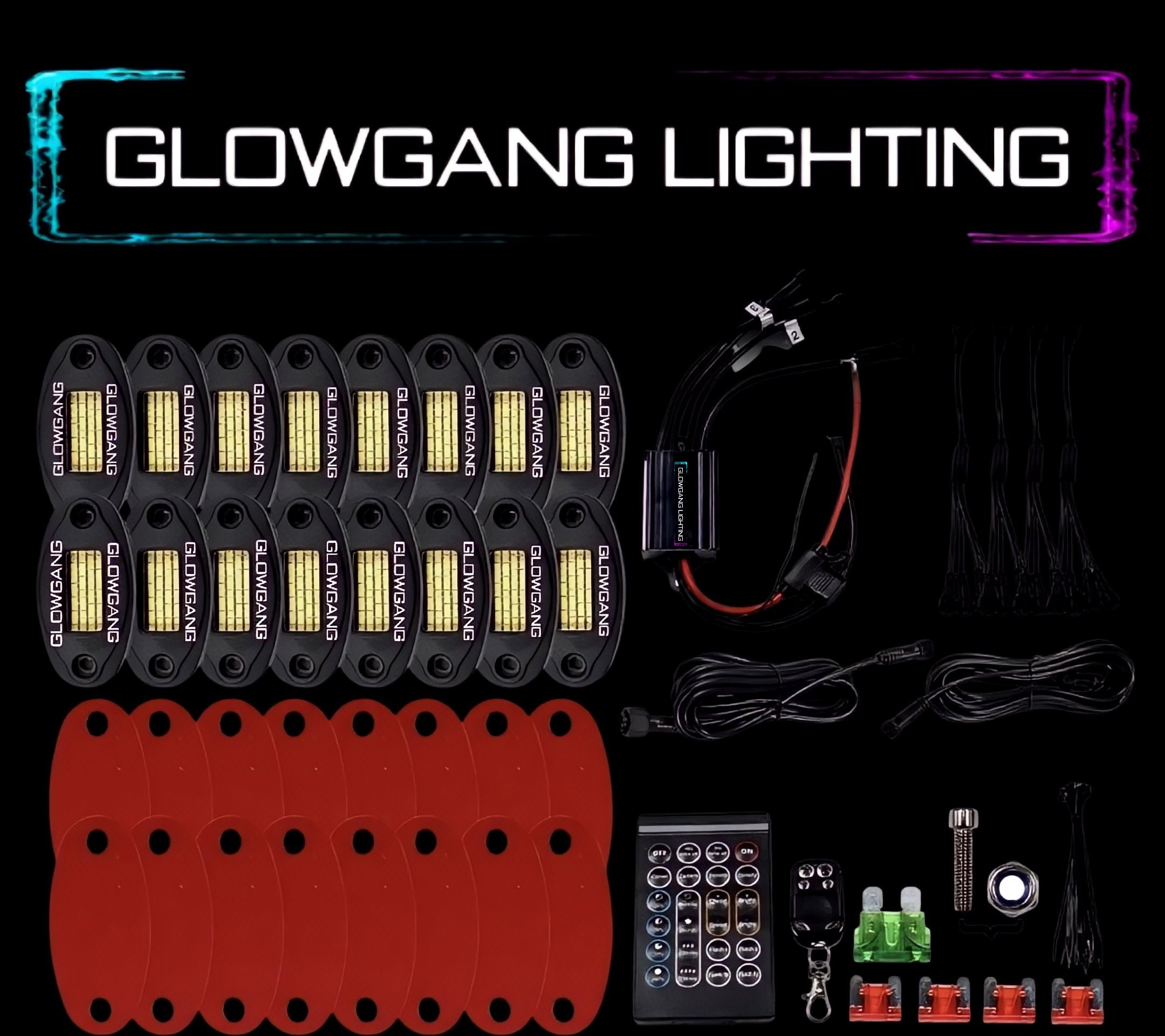 GLOWGANG 48 LED HIGH INTENSITY PURE WHITE ROCK LIGHT KIT
