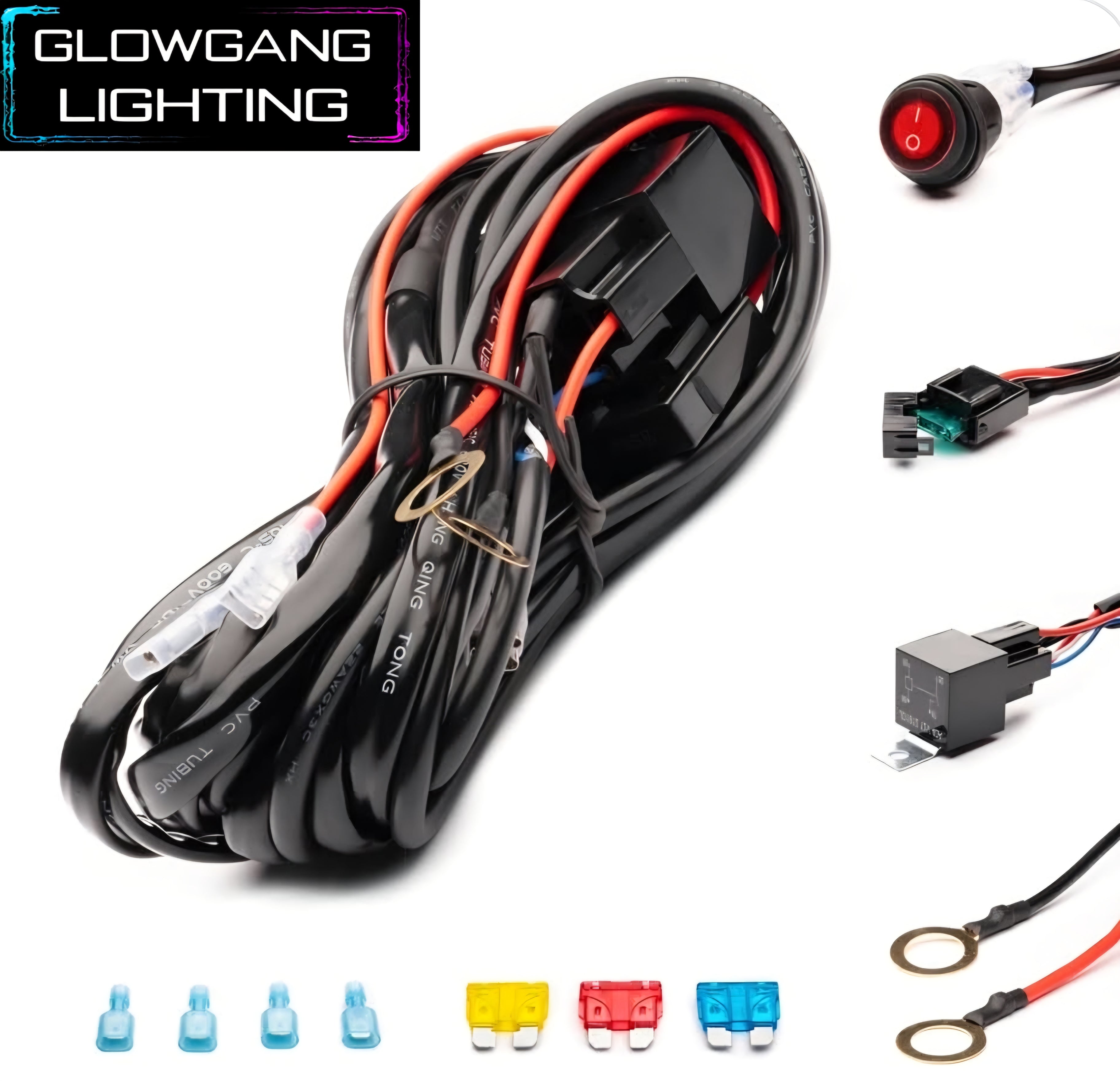 12V 40A HD RELAY ON/OFF SWITCH HARNESS DUAL OUTPUT
