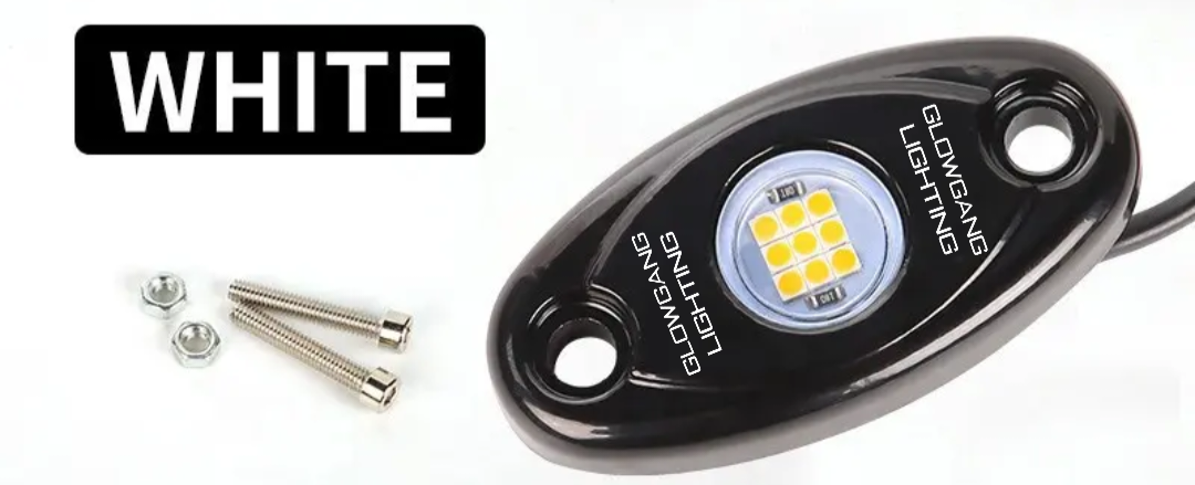 GLOWGANG 9 LED BRIGHT PURE WHITE ROCK LIGHT POD