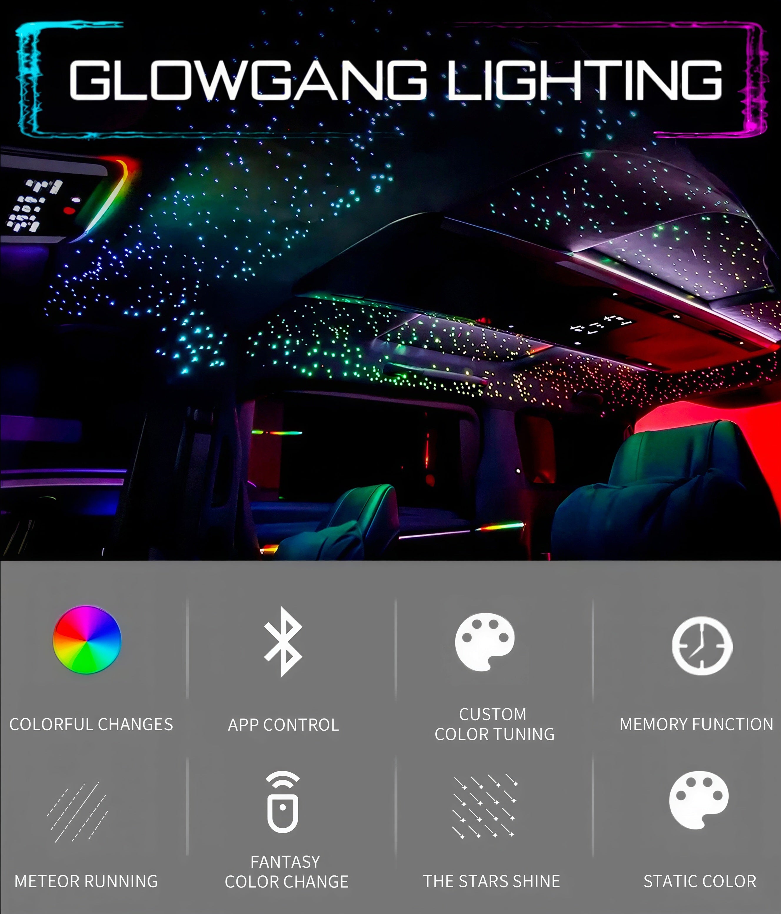 FLOW SERIES DYNAMIC STARLIGHT TWINKLE HEADLINER KIT