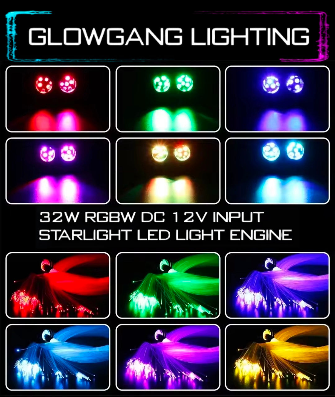32W SINGLE & DUAL PORT RGBW STARLIGHT HEADLINER KIT